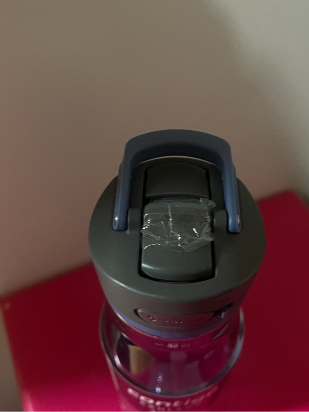 Contigo Clear Smoky Water Bottle with Gray Lid and Blue Accent - Picture 4 of 4